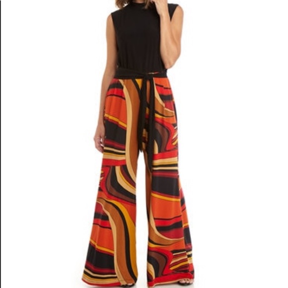 Emma & Michele Pants - Emma & Michele Sleeveless Printed Jumpsuit Sz XL